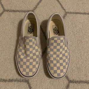 Grey checkered slip on Vans